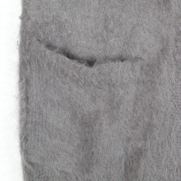 Theory 80% Angora Cardigan Womens Small Gray Fuzzy Open Front Cozy Luxe Sweater - Picture 5 of 8